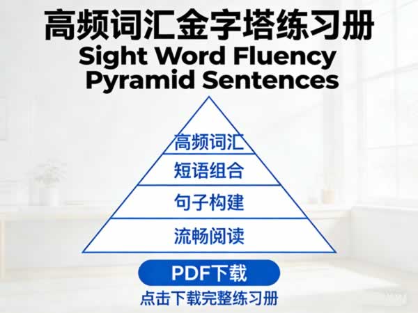 高频词汇金字塔练习册《sight Word Fluency Pyramid Sentences》pdf下载